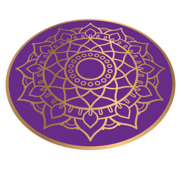 Alfombra vinílica mandala motivo morado y dorado - TenVinilo