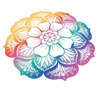Alfombra vinílica mandala motivo floral colorido - TenVinilo