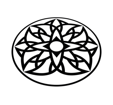 Alfombra vinílica mandala diseño en blanco y negro - TenVinilo