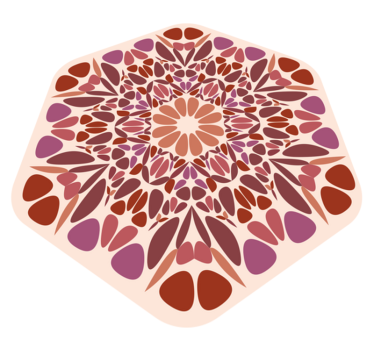 Alfombra vinílica mandala elemento floral animado - TenVinilo