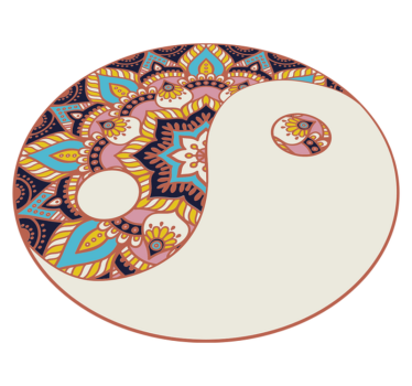 Alfombra vinílica mandala motivo yin yang - TenVinilo