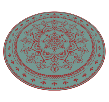 Alfombra vinílica mandala ilustración circular compleja - TenVinilo
