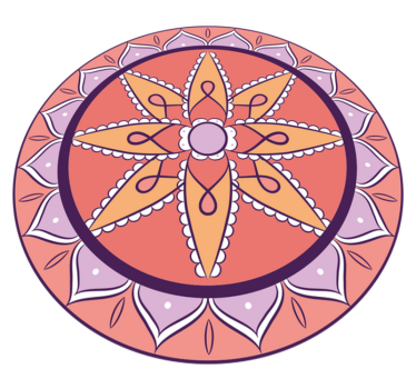 Alfombra vinílica mandala motivo rosa sencillo - TenVinilo