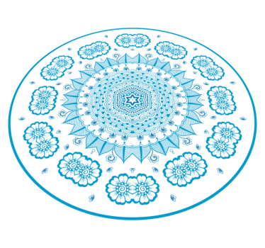 Alfombra vinílica mandala inspiración floral intrincada - TenVinilo