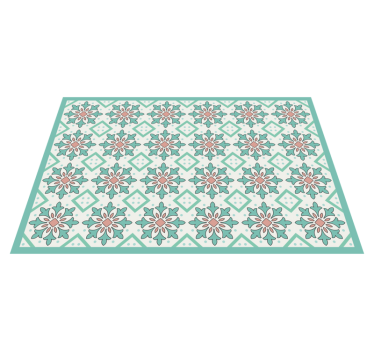 Alfombra vinílica hidráulica concepto de mosaico floral - TenVinilo