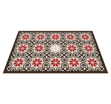 Alfombra vinílica hidráulica patrones circulares florales - TenVinilo