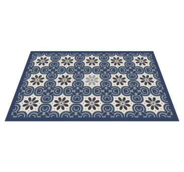 Alfombra vinílica hidráulica elegante composición floral - TenVinilo