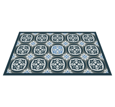 Alfombra vinílica hidráulica elegantes azulejos florales - TenVinilo