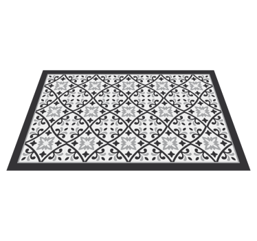 Alfombra vinílica hidráulica patrón floral monocromático - TenVinilo