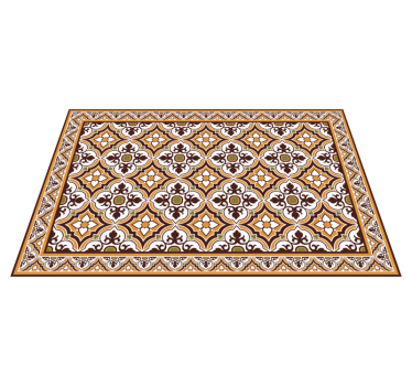 Alfombra vinílica hidráulica elaborado arreglo de mosaico - TenVinilo
