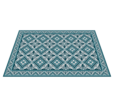 Alfombra vinílica hidráulica elegante motivo azul - TenVinilo