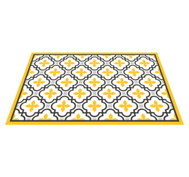 Alfombra vinílica hidráulica motivo floral amarillo - TenVinilo