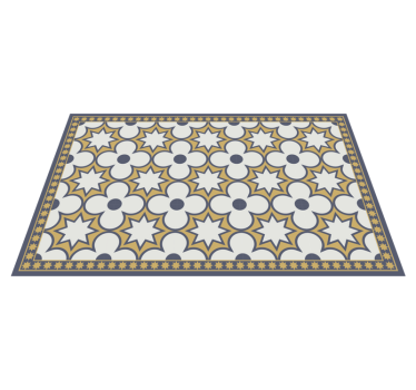 Alfombra vinílica hidráulica arreglo de mosaico de estrellas - TenVinilo