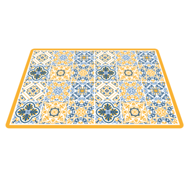 Alfombra vinílica hidráulica arreglos de mosaicos vibrantes - TenVinilo