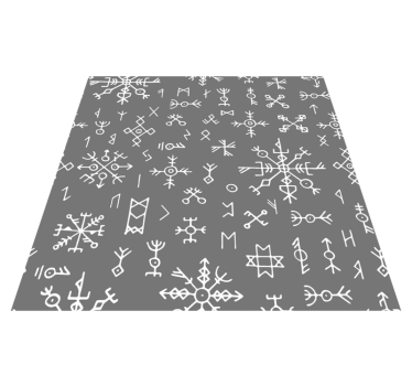 Alfombra vinílica étnica Diseño nórdico gris y blanco - TenVinilo