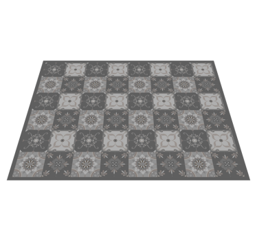 Alfombra vinílica hidráulica arreglo de mosaico botánico - TenVinilo