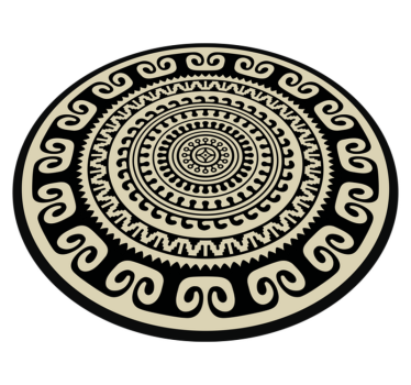 Alfombra vinílica mandala patrón circular clásico - TenVinilo