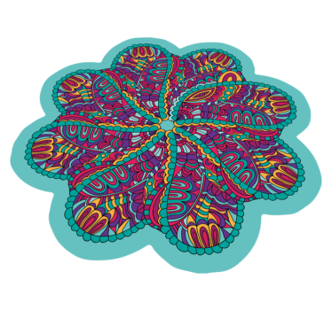 Alfombra vinílica mandala motivo colorido vibrante - TenVinilo