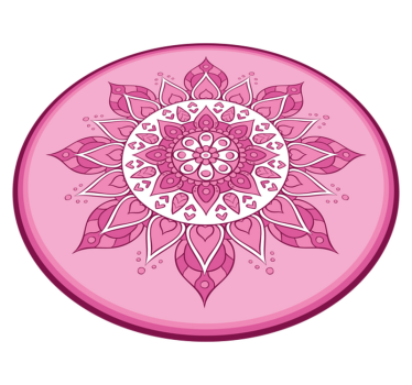 Alfombra vinílica mandala meditación floral rosa - TenVinilo
