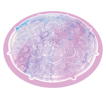 Alfombra vinílica mandala floral rosa pastel - TenVinilo
