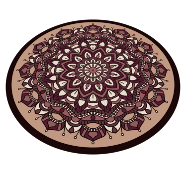 Alfombra vinílica mandala motivo complejo marrón - TenVinilo