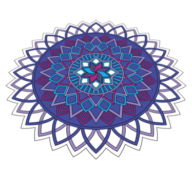 Alfombra vinílica mandala arreglo floral intrincado - TenVinilo
