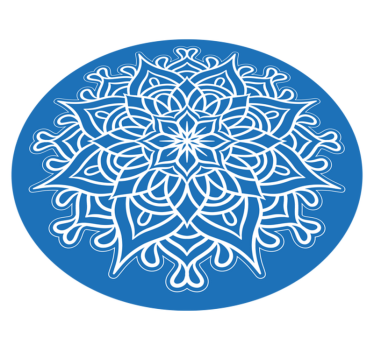 Alfombra vinílica mandala intrincada composición azul - TenVinilo