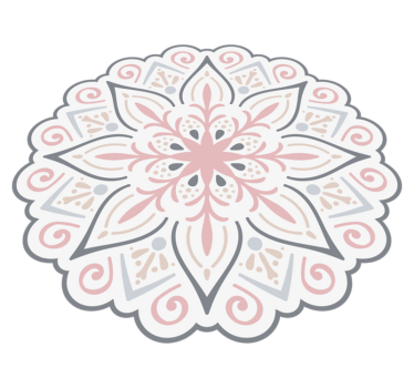 Alfombra vinílica mandala elegante elemento floral - TenVinilo
