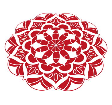 Alfombra de vinilo mandala Patrón de mandala floral rojo - TenVinilo