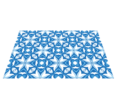 Alfombra vinílica hidráulica motivo de flor azul - TenVinilo