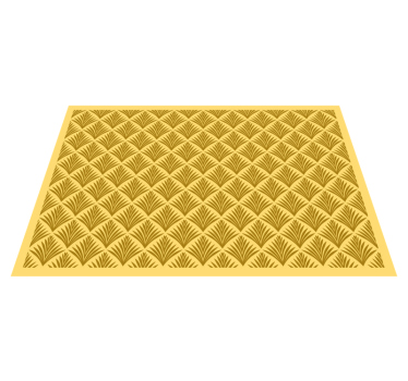 Alfombra vinílica hidráulica patrón de abanico amarillo - TenVinilo