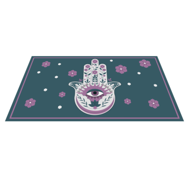 Alfombra vinílica mandala estilo de mano de hamsa - TenVinilo