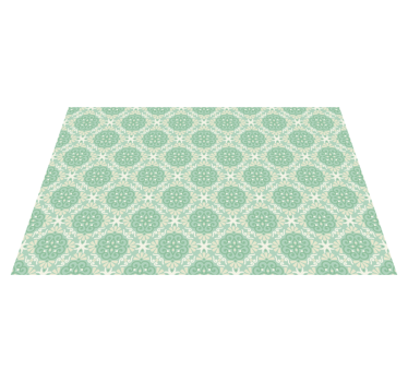 Alfombra vinílica hidráulica patrón verde intrincado - TenVinilo