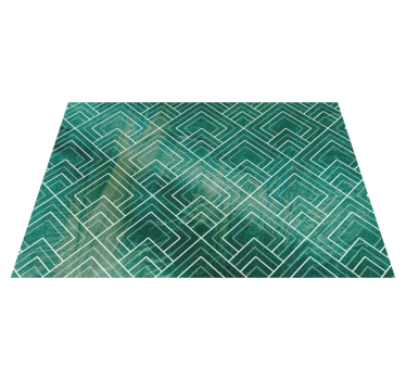 Alfombra vinílica hidráulica galón verde geométrico - TenVinilo