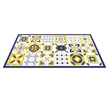 Alfombra vinílica hidráulica conjunto de mosaicos - TenVinilo
