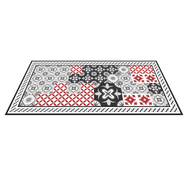 Alfombra vinílica hidráulica patrón de mosaico intrincado - TenVinilo