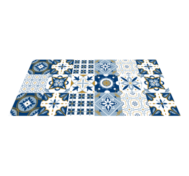 Alfombra vinílica hidráulica patrón de azulejos - TenVinilo