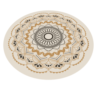 Alfombra vinílica diseño circular beige - TenVinilo
