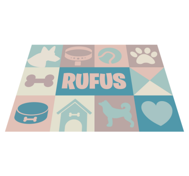 Alfombra vinílica de animales Perros personalizados - TenVinilo