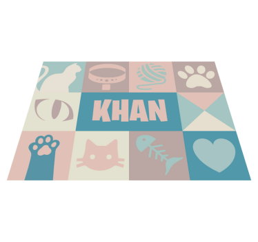 Alfombra vinílica de animales Gatos personalizados - TenVinilo
