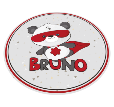 Alfombra vinílica infantil personalizable Superpanda - TenVinilo