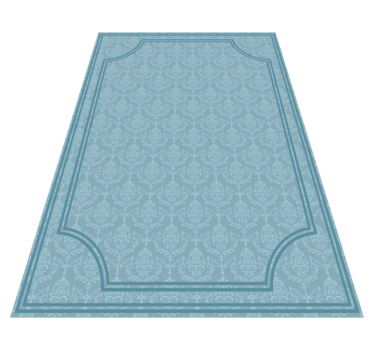 Alfombra vinílica comedor barroco azul suave - TenVinilo