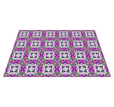 Alfombra vinilo retro azulejo hidráulico rosa - TenVinilo