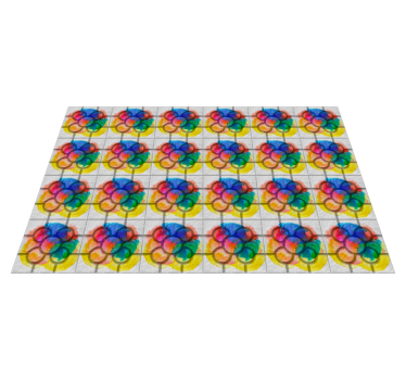 Alfombra vinilo retro baldosas Bilbao coloridas - TenVinilo
