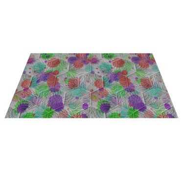 Alfombra vinilo salón baldosas Gaudí manchas coloridas - TenVinilo