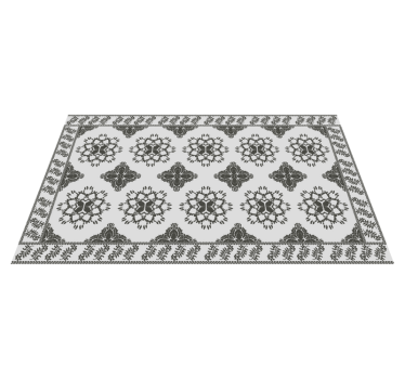 Alfombra vinílica comedor diseño floral vintage - TenVinilo