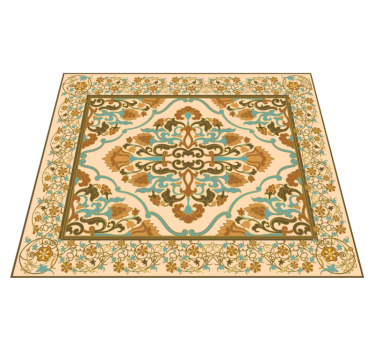 Alfombra vinílica comedor diseño mandala beige - TenVinilo