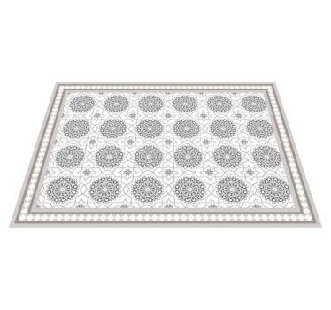 Alfombra vinílica comedor diseño marroquí gris claro - TenVinilo