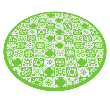 Alfombra vinílica hidráulica círculo de mosaico geométrico - TenVinilo