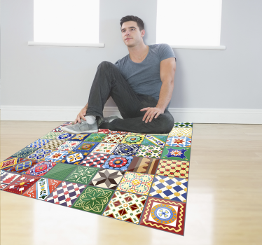 Alfombras vinílicas de azulejos colorido - TenVinilo